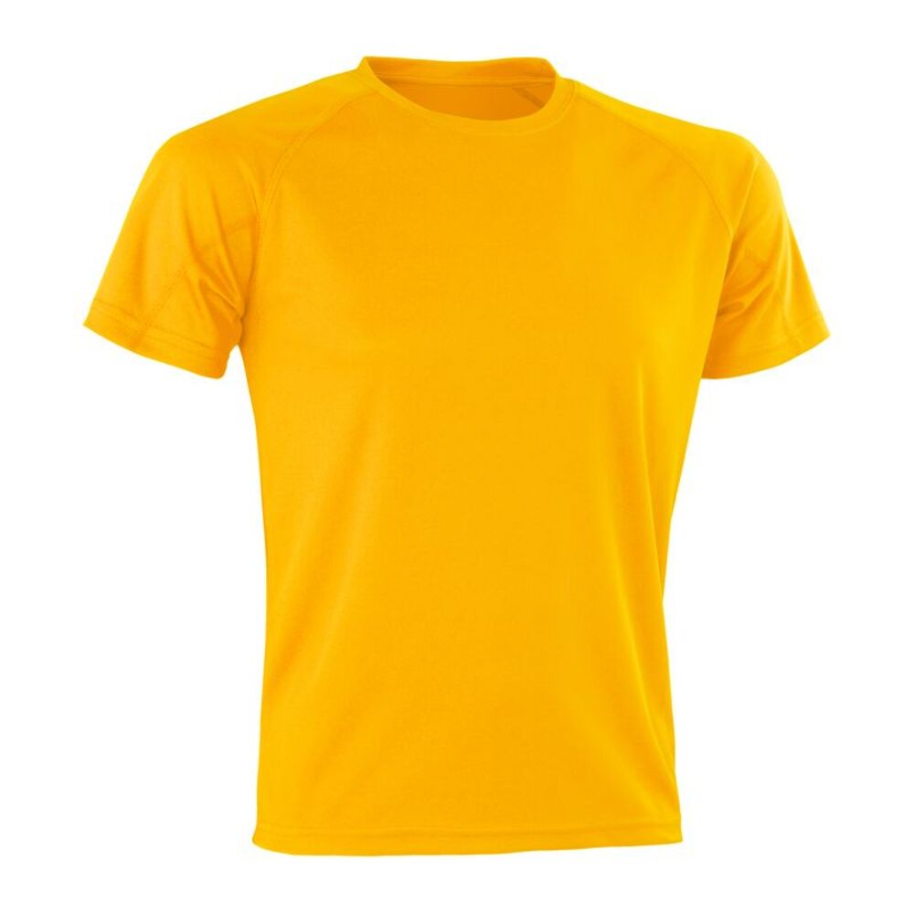 Spiro Mens Impact Aircool T-Shirt / Gold